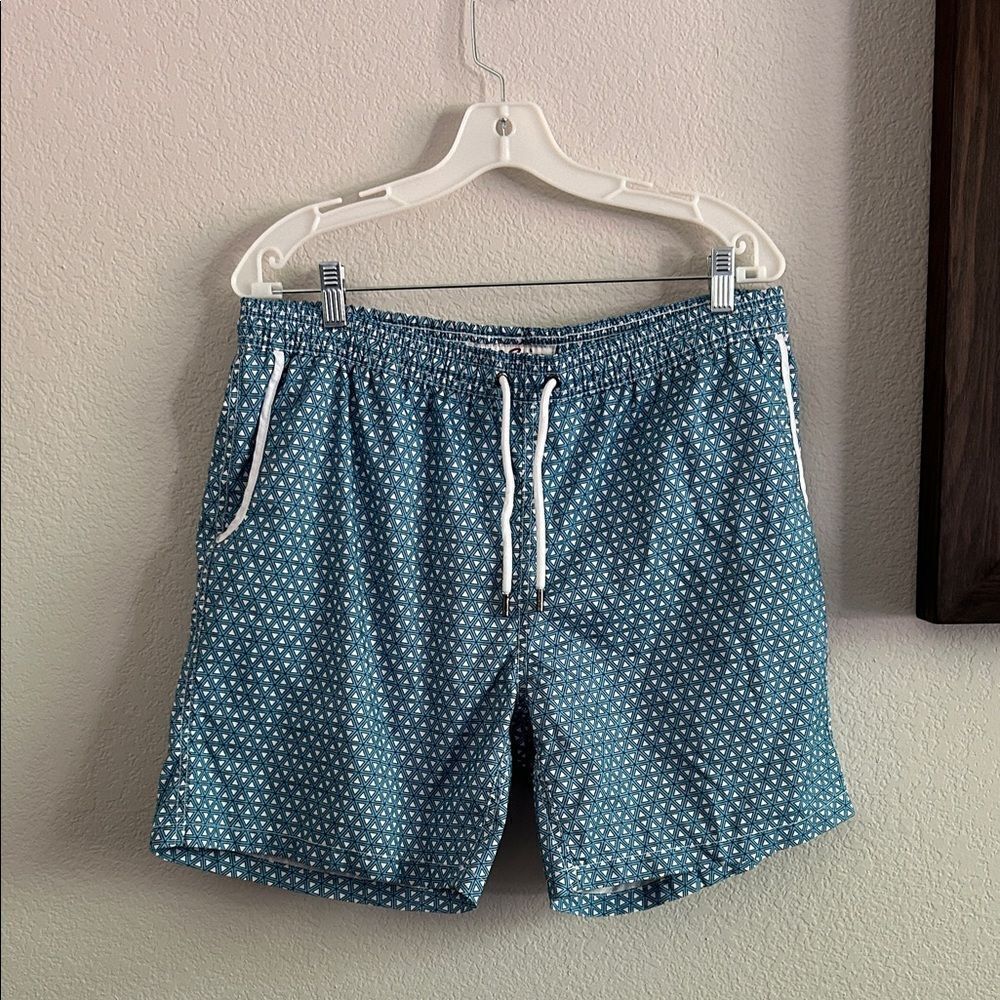 Mr Swim Men's Blue Patterned Swim Shorts new no tags